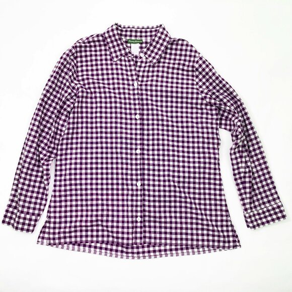 Tommy Bahama Shirt Blouse Woman's XL Blue Checkered - Picture 1 of 7